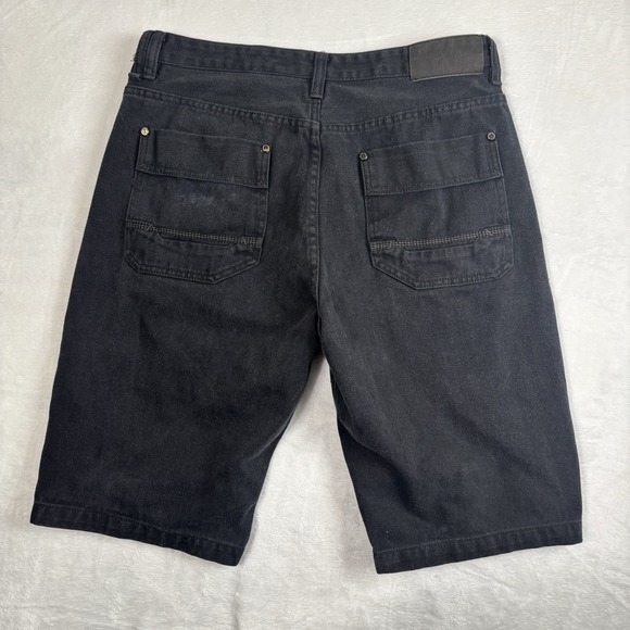Y2K Sean John Black Baggy Denim Jean Jorts Shorts Men's Waist 34" - Picture 1 of 10